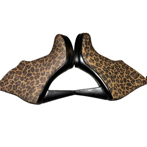 SAN MIGUEL SHOES Leopard STRETCH FABRIC ANKLE BOOTIES SIZE 6/7 - Picture 6 of 11